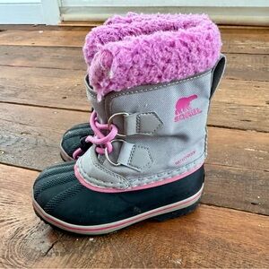 Pink Sorel snow boot